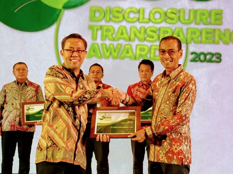 PT Vale Indonesia Raih Predikat “Leadership AA” Dalam ESG Transparency ...